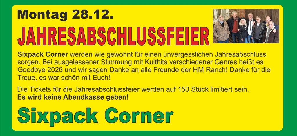 28.12.24 Jahresabschlussfeier Sixpack Corner